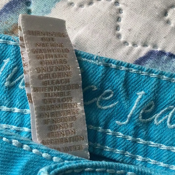 Justice Jeans  turquoise girls  size 10R  great shape 4 pockets heart 💜 - Picture 10 of 10